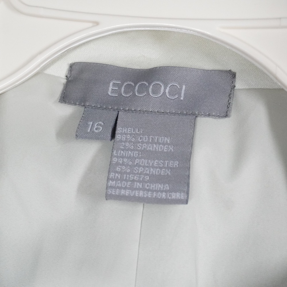 Eccoci Mint Green 2 Piece Skirt Suit Zip Front Jacket Pencil Skirt 16 Office - Picture 3 of 16